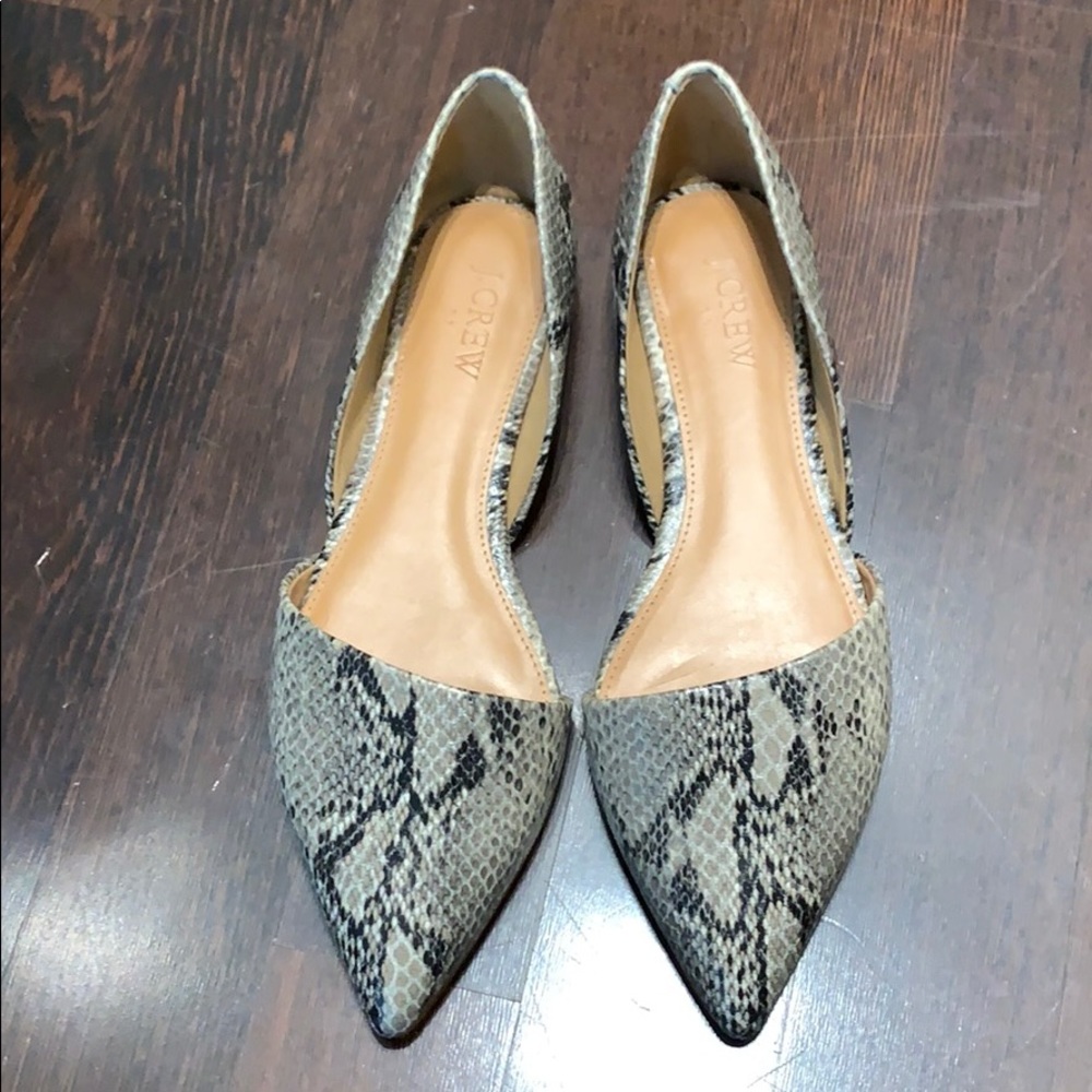 J. Crew Python Flats